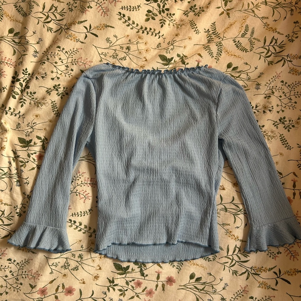 Kimchi Blue Ruffled Light Blue Blouse - Picture 3 of 3